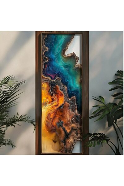 OEM Tablou decorativ MDF/lemn masiv, 40x120x3.5 cm, format panoramic, multicolor