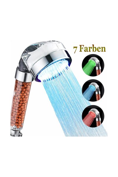 STARSTAR 7 Colors Change LED Shower Head Handheld Bathroom Showerheads with A...