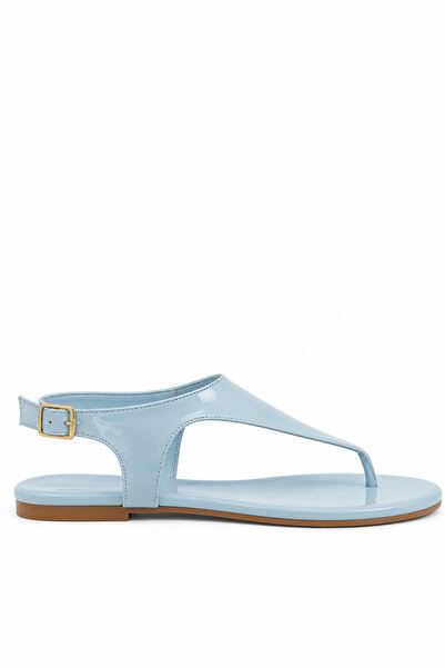 BonuStep Isabel Women's Patent Leather Flip-Flop Sandals with Ankle Buckle and Comfortable Sole