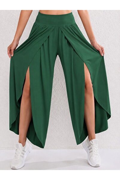 UFC 1985 TOP BRAND Women's high waist elastic front cross detailed sandy pants