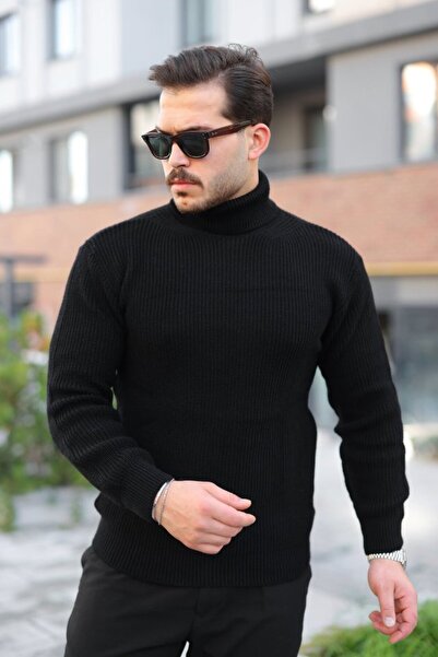 MODA ŞEHRİ Men's Turtleneck Knitted Sweater