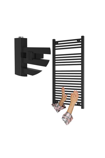 Granitan Radiator baie Bergen, scara, 120x60 cm, 667W, Negru