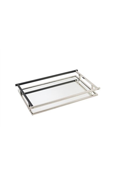 Mikasa Moor Silver Matte Black Mirrored Tray 43X26X5Cm