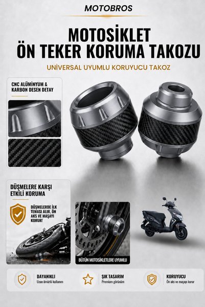 Motobros Motosiklet Aks Koruma Takozu Honda Dio Uyumlu Motosiklet Ön Teker Ta...