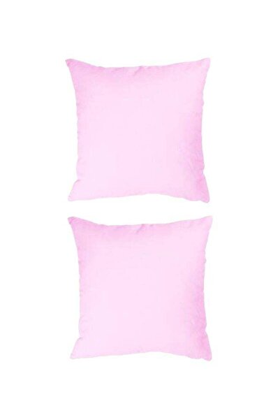 stylie 2-Piece Soft Plain Color Cushion Pink 45x45centimeter