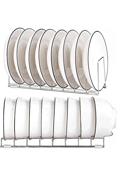 Tazweeq Stainless Steel Dish Rack Set, Rustproof Cabinet Organizer for Plates...