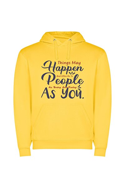iLovePrints Endless Surprises Await You Φούτερ με κουκούλα σε χρώμα Κίτρινο