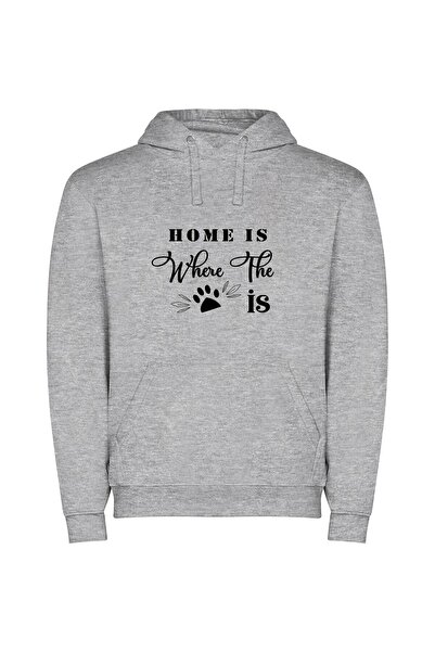 iLovePrints Paws at Home Φούτερ με κουκούλα σε χρώμα Γκρι