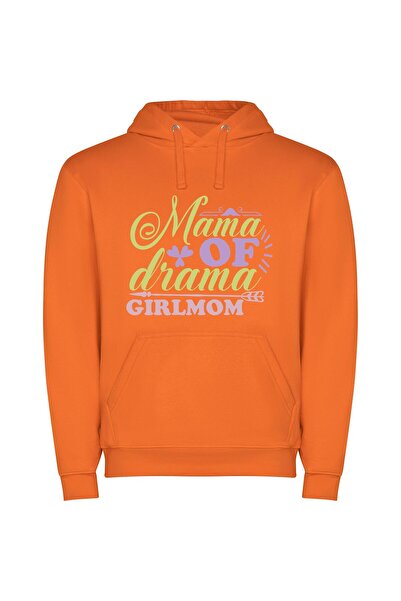 iLovePrints Grandma's High Drama Φούτερ με κουκούλα σε χρώμα Πορτοκαλί