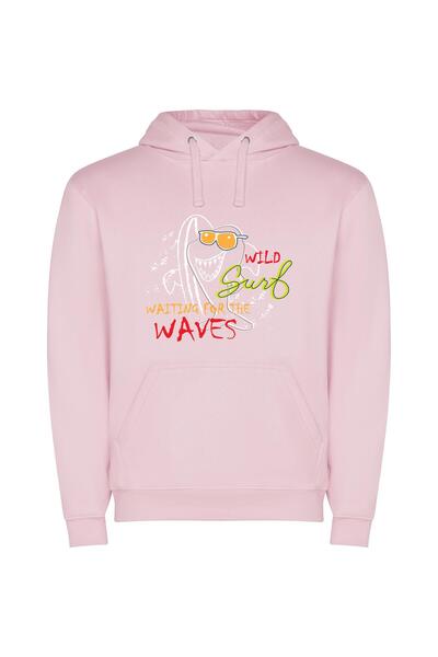 iLovePrints Wild Wave Escape Φούτερ με κουκούλα σε χρώμα Ροζ
