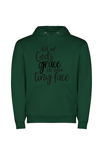 iLovePrints Divine Graceful Countenance Φούτερ με κουκούλα σε χρώμα Πράσινο