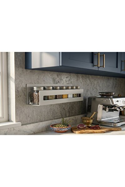 Vivense GALVANİZ METAL BAHARATLIK, AÇIK GRİ, 30X10X6 CM