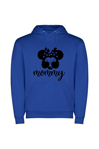 iLovePrints Elegant Disney Character Portrait Φούτερ με κουκούλα σε χρώμα Μπλε