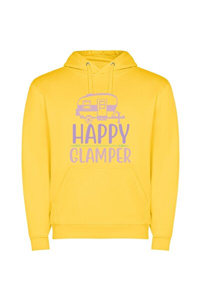 iLovePrints Glamper Joyride Φούτερ με κουκούλα σε χρώμα Κίτρινο