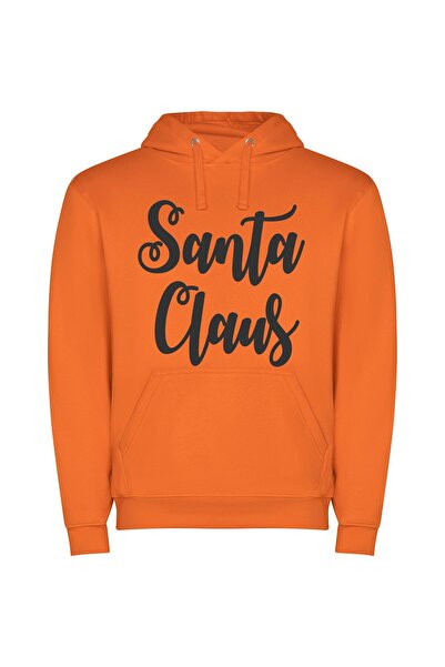 iLovePrints Santa's Elegant Monochrome Greeting Φούτερ με κουκούλα σε χρώμα Π...
