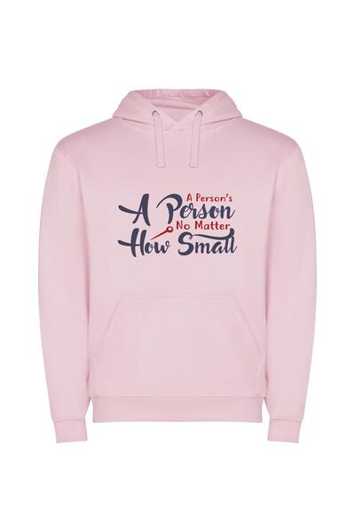 iLovePrints Real Small, Big Person Φούτερ με κουκούλα σε χρώμα Ροζ