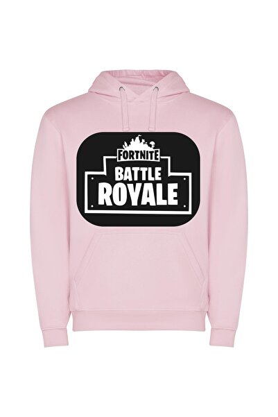 iLovePrints Realistic Fortnite Royale Φούτερ με κουκούλα σε χρώμα Ροζ