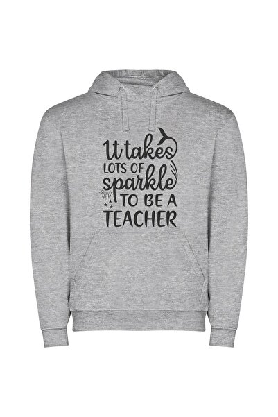iLovePrints Teacher: Sparkling Light of Education Φούτερ με κουκούλα σε χρώμα...