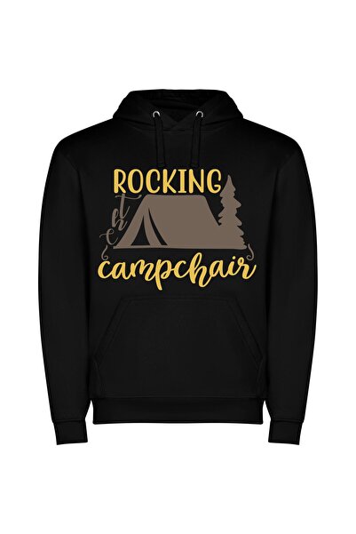 iLovePrints Campfire Rocking Glamp Φούτερ με κουκούλα σε χρώμα Μαύρο