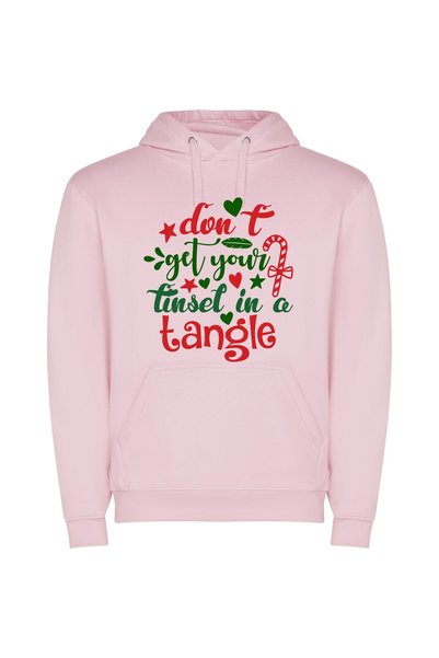 iLovePrints Festive Tangle Unraveled Φούτερ με κουκούλα σε χρώμα Ροζ