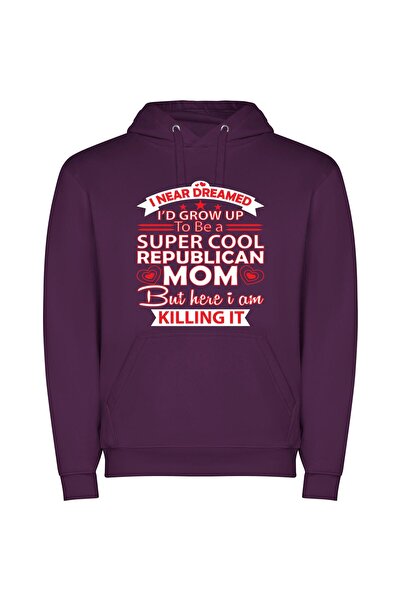 iLovePrints Super Cool Grown-Up Φούτερ με κουκούλα σε χρώμα Μωβ