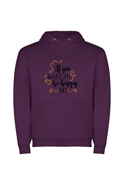 iLovePrints Euphoric Bliss: Embrace Happiness! Φούτερ με κουκούλα σε χρώμα Μωβ
