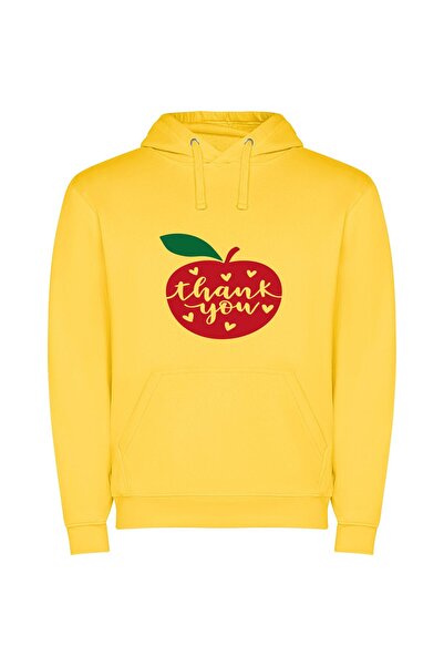 iLovePrints Grateful Apple Delight Φούτερ με κουκούλα σε χρώμα Κίτρινο