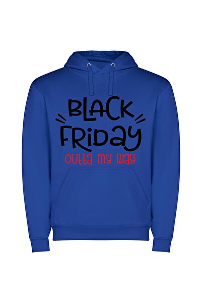 iLovePrints Fierce Black Friday Fashion Φούτερ με κουκούλα σε χρώμα Μπλε