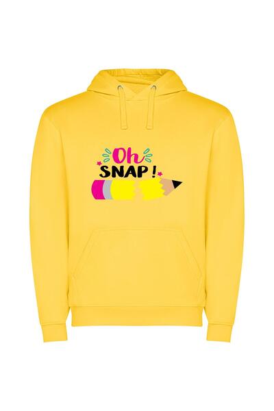 iLovePrints Snappy Pencil Snapshot Φούτερ με κουκούλα σε χρώμα Κίτρινο
