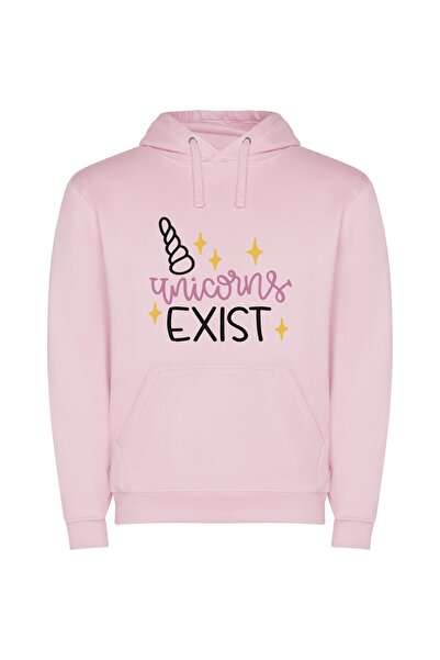 iLovePrints Existential Unicorn Escape Φούτερ με κουκούλα σε χρώμα Ροζ