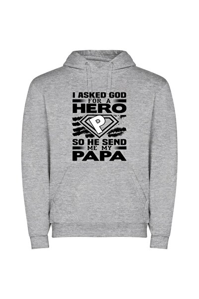 iLovePrints Papa, My Puerto Rican Hero Φούτερ με κουκούλα σε χρώμα Γκρι