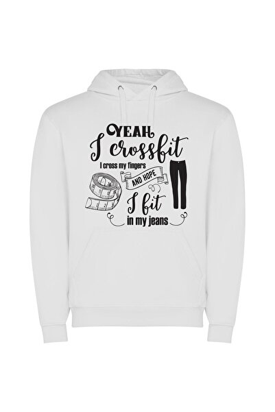 iLovePrints Fashionably Fit and Fabulous Φούτερ με κουκούλα σε χρώμα Λευκό