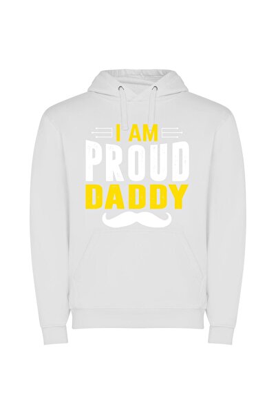 iLovePrints Daddy Energy Style Φούτερ με κουκούλα σε χρώμα Λευκό