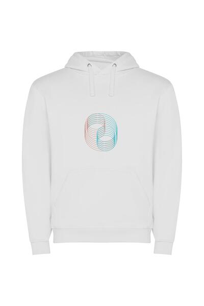 iLovePrints Colorful Circles - Minimalist Interlock Φούτερ με κουκούλα σε χρώ...