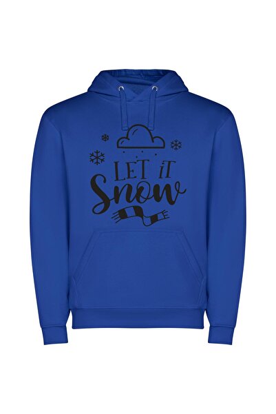 iLovePrints Snowfall Serenity Φούτερ με κουκούλα σε χρώμα Μπλε