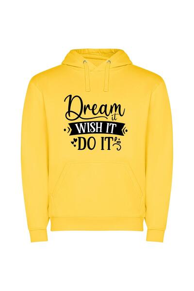 iLovePrints Infinite Dreamer Φούτερ με κουκούλα σε χρώμα Κίτρινο