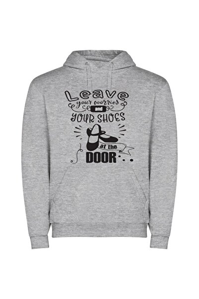 iLovePrints Shoes: Entryway to Mood Φούτερ με κουκούλα σε χρώμα Γκρι