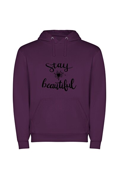 iLovePrints Ethereal Floral Elegance Φούτερ με κουκούλα σε χρώμα Μωβ