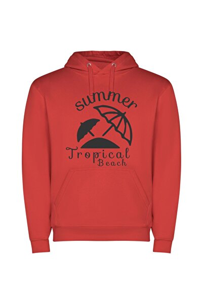 iLovePrints Tropical Bliss: Illustrator's Paradise Φούτερ με κουκούλα σε χρώμ...