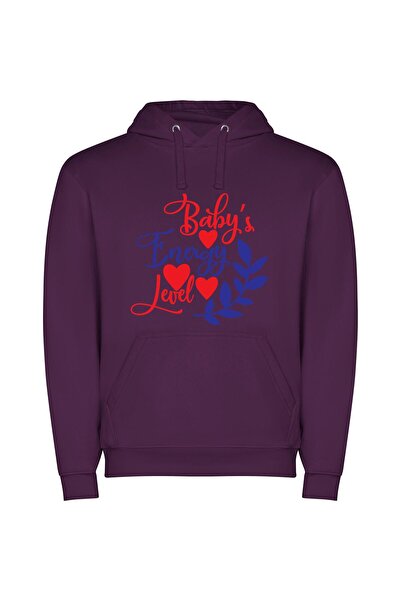 iLovePrints Energetic Blend of Colors Φούτερ με κουκούλα σε χρώμα Μωβ