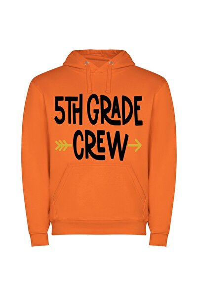 iLovePrints Grainy Crew Unleashed Φούτερ με κουκούλα σε χρώμα Πορτοκαλί