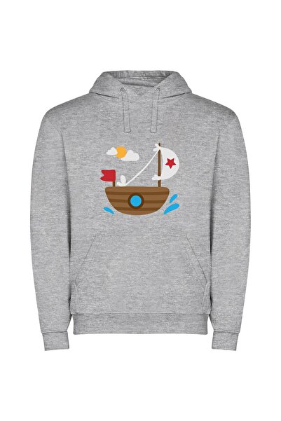 iLovePrints Nautical Flag Serenity Φούτερ με κουκούλα σε χρώμα Γκρι