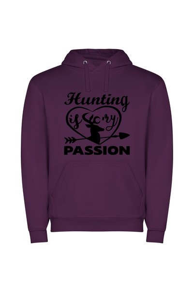iLovePrints Passionate Bison Hunting: HD Φούτερ με κουκούλα σε χρώμα Μωβ