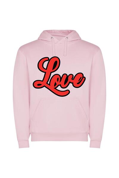 iLovePrints Scarlet Love Art Φούτερ με κουκούλα σε χρώμα Ροζ