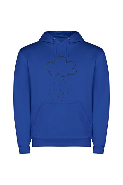 iLovePrints Torrential Rainstorm Envelopes Φούτερ με κουκούλα σε χρώμα Μπλε