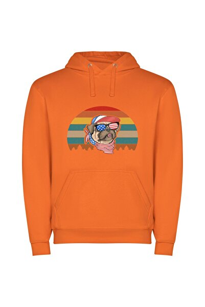 iLovePrints Cool Pup: Illustrative Vibrance Φούτερ με κουκούλα σε χρώμα Πορτο...