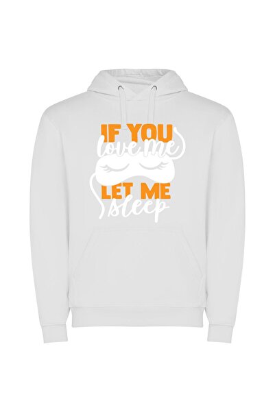 iLovePrints Orange Letters: Dressing Harmony Φούτερ με κουκούλα σε χρώμα Λευκό