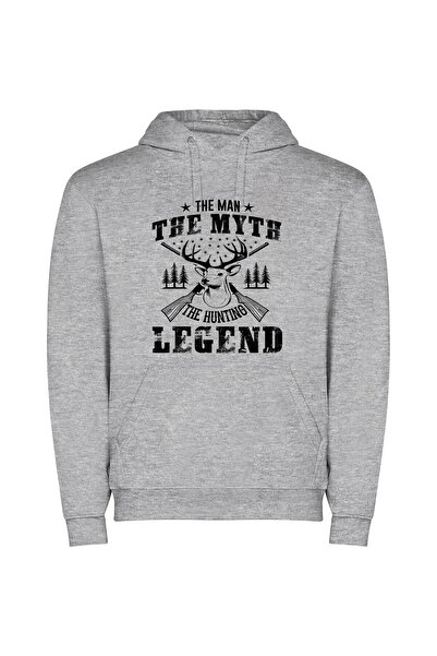 iLovePrints Wild Hunt Leather Style Φούτερ με κουκούλα σε χρώμα Γκρι