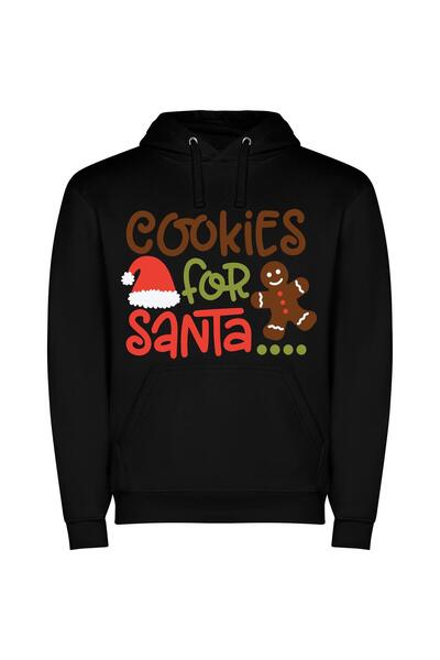 iLovePrints Sweets for Santa's Arrival Φούτερ με κουκούλα σε χρώμα Μαύρο