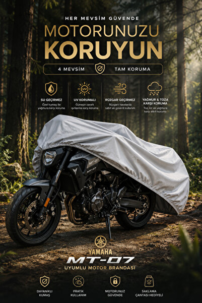 PJ & Me Yamaha MT-07 Uyumlu Motosiklet Brandası Su Geçirmez UV Korumalı Motor...